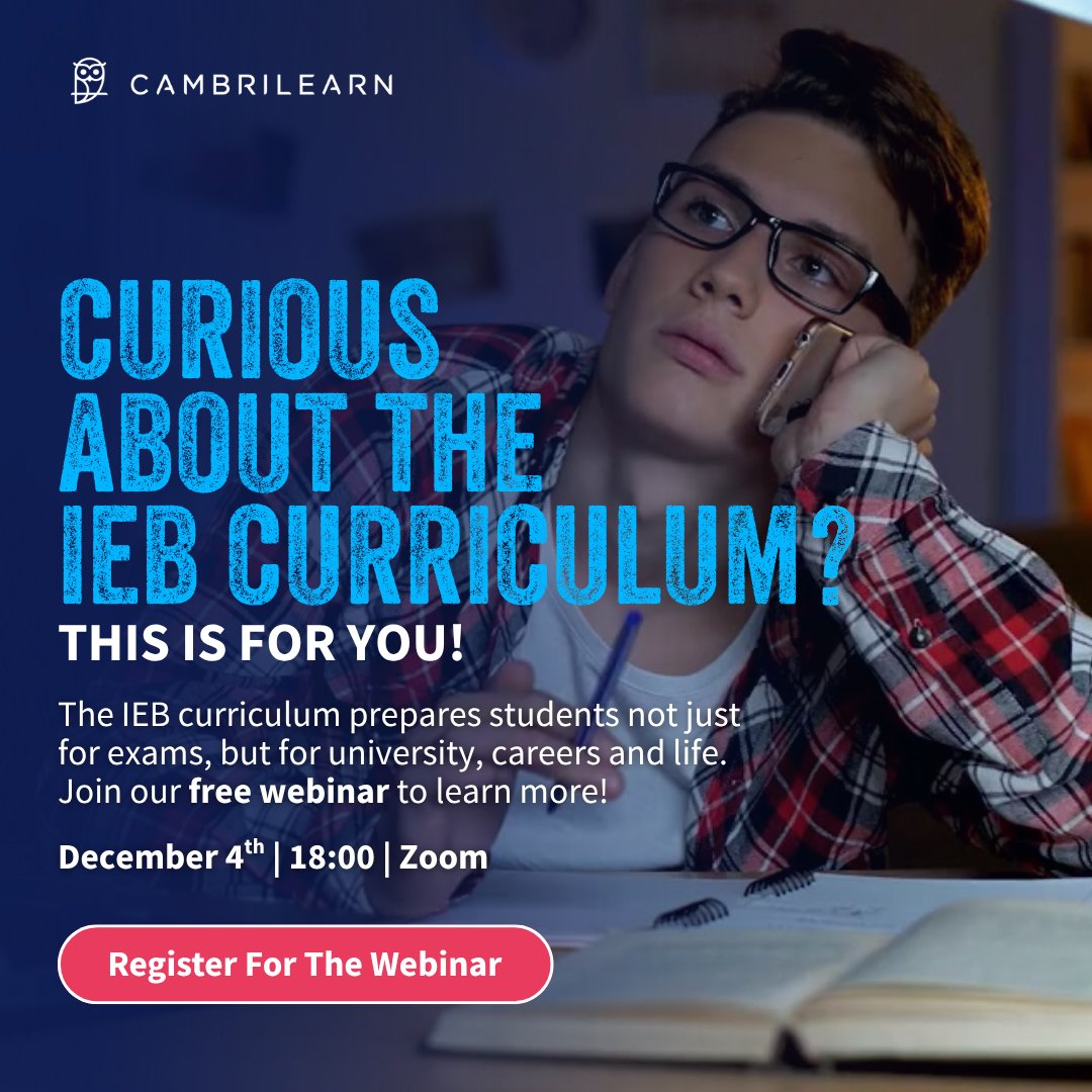 CambriLearn's tweet image. Unlock the future with the IEB curriculum! 🌟

Prepare your child for an ever-changing world with the IEB curriculum. 
Secure your spot now to find out everything you need to know: cambri.info/Register-here-…

#EducationUnleashed #FutureReady #IEBCurriculum #Webinar #QualityEducation
