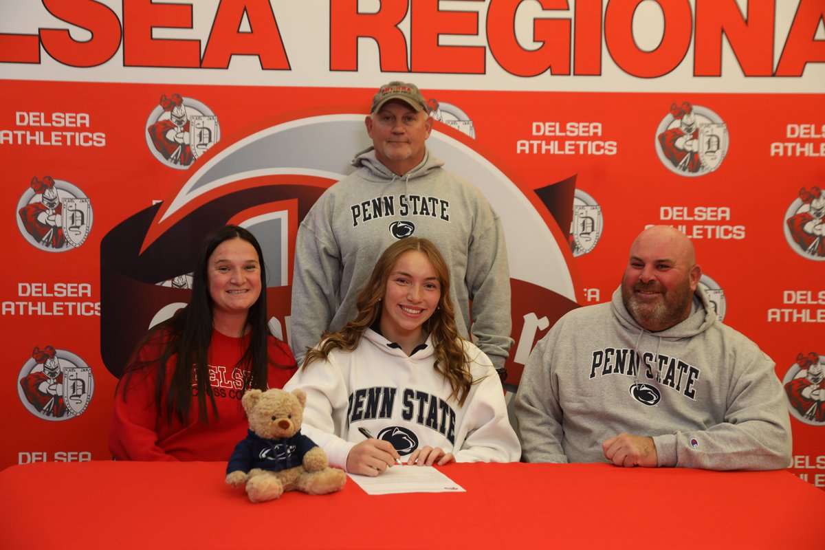 delseaathletics's tweet image. Congratulations to Hannah Nuhfer, who yesterday signed her letter of intent to continue her Track and Field and academic careers at Penn State University!  #DelseaPride #WeAre #PSUTF 🔴⚪️🔴⚪️