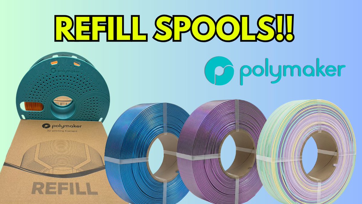 I got to try <a href="/Polymaker_3D/">Polymaker</a>'s new refill spools!  youtu.be/DWiuLjCVeCI?si…
