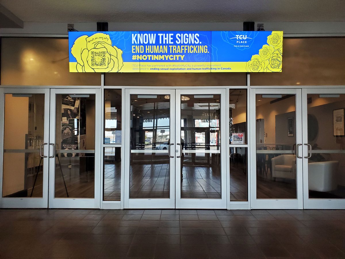 NIMCAlly's tweet photo. 📣 #NotInMyCity proudly announces another NEW Partner, TCU Place, located in Saskatoon.

We welcome our new partner TCU Place in Saskatoon and appreciate the team’s commitment in taking the e-learning course on our website and displaying our yellow rose throughout their facility. https://t.co/xUJk8aEqBg