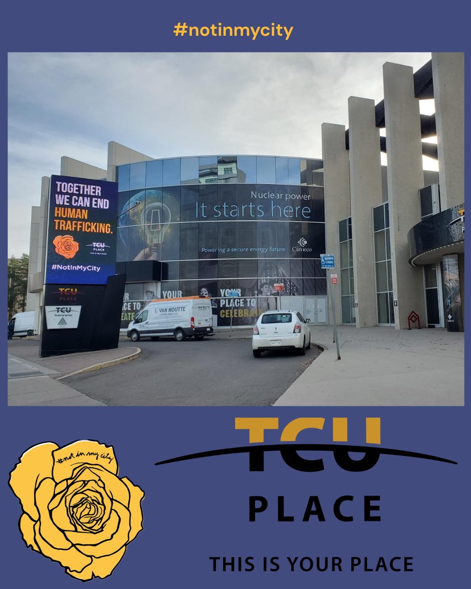 NIMCAlly's tweet photo. 📣 #NotInMyCity proudly announces another NEW Partner, TCU Place, located in Saskatoon.

We welcome our new partner TCU Place in Saskatoon and appreciate the team’s commitment in taking the e-learning course on our website and displaying our yellow rose throughout their facility. https://t.co/xUJk8aEqBg