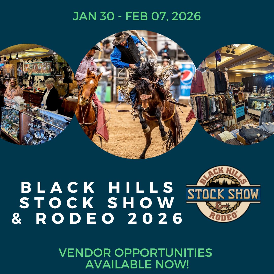 Vendor &amp; Sponsor Alert for the Black Hills Stock Show + Rodeo 2026 (<a href="/bhstockshow/">Central States Fair & Black Hills Stock Show</a>) hosted at the @centralstatesfair! 🤠 

Vendor spaces are flying faster than a barrel racer—secure your spot before someone else ropes it up!

👉 Visit link eventhub.net/events/Black-H…