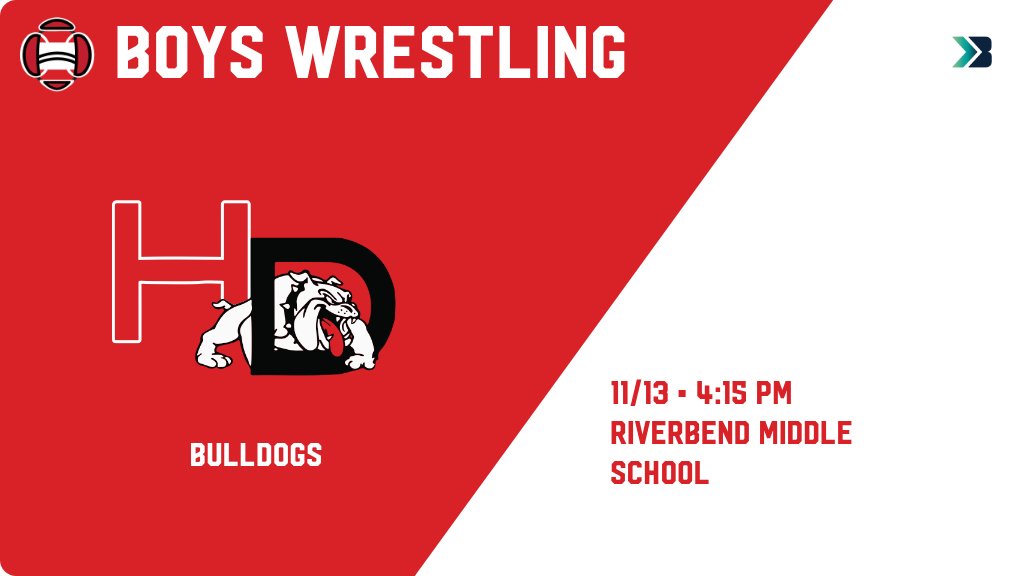 Boys Wrestling (7th/8th) Meet Day! - Check out the event preview for the Hampton-Dumont-CAL Bulldogs. It starts at 4:15 PM and is at Riverbend Middle School RMS Gym. gobound.com/ia/ihsaa/boysw…