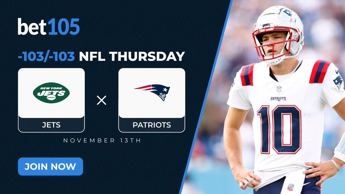 THIS GAME SUCKS🚨

But our odds don’t

Bet -103/-103 on the Spread for the Jets vs Patriots tonight at bet105💰