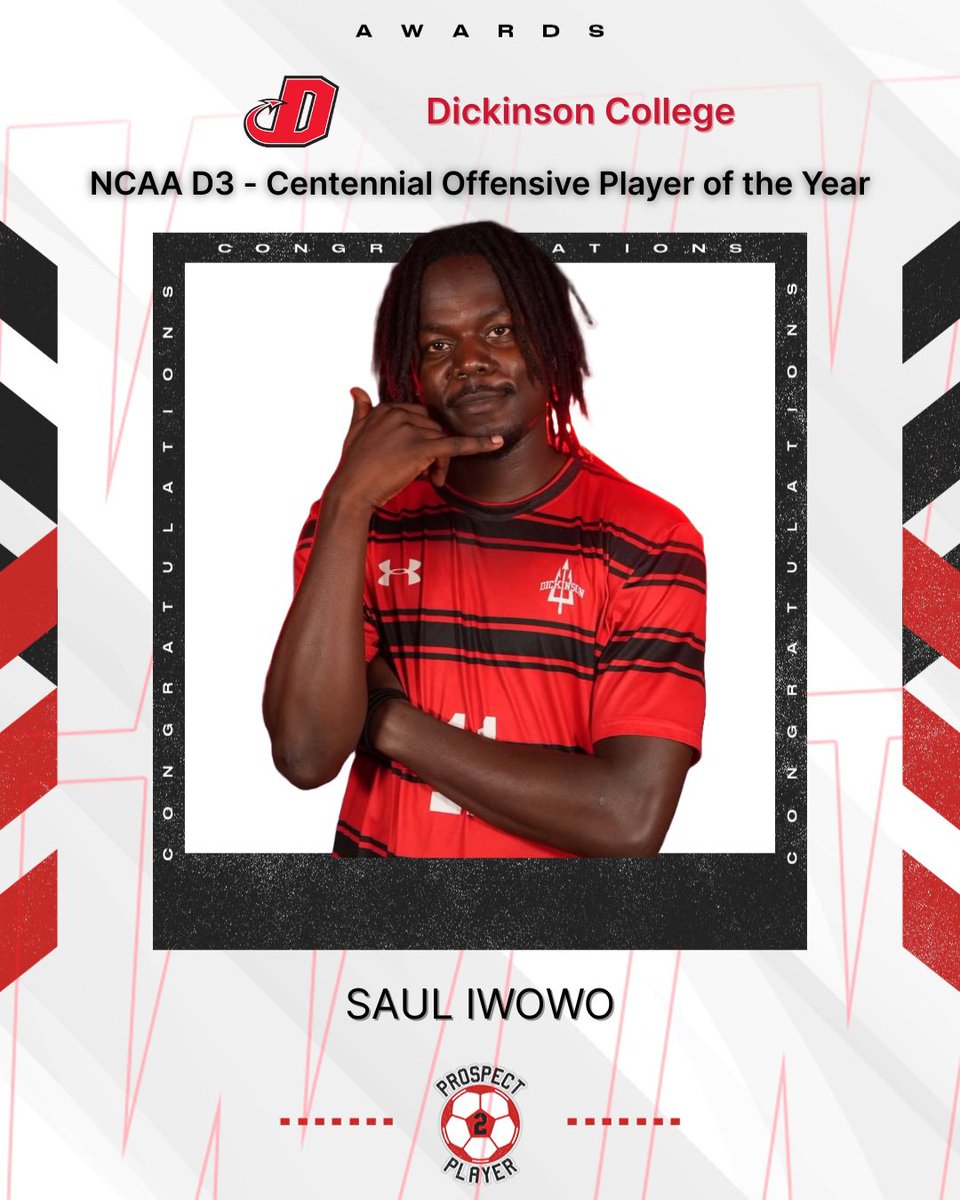 Prospect2Player's tweet image. Congratulations to our striker Saul Iwowo on being named NCAA D3 Centennial Conference Offensive Player of the Year🏅