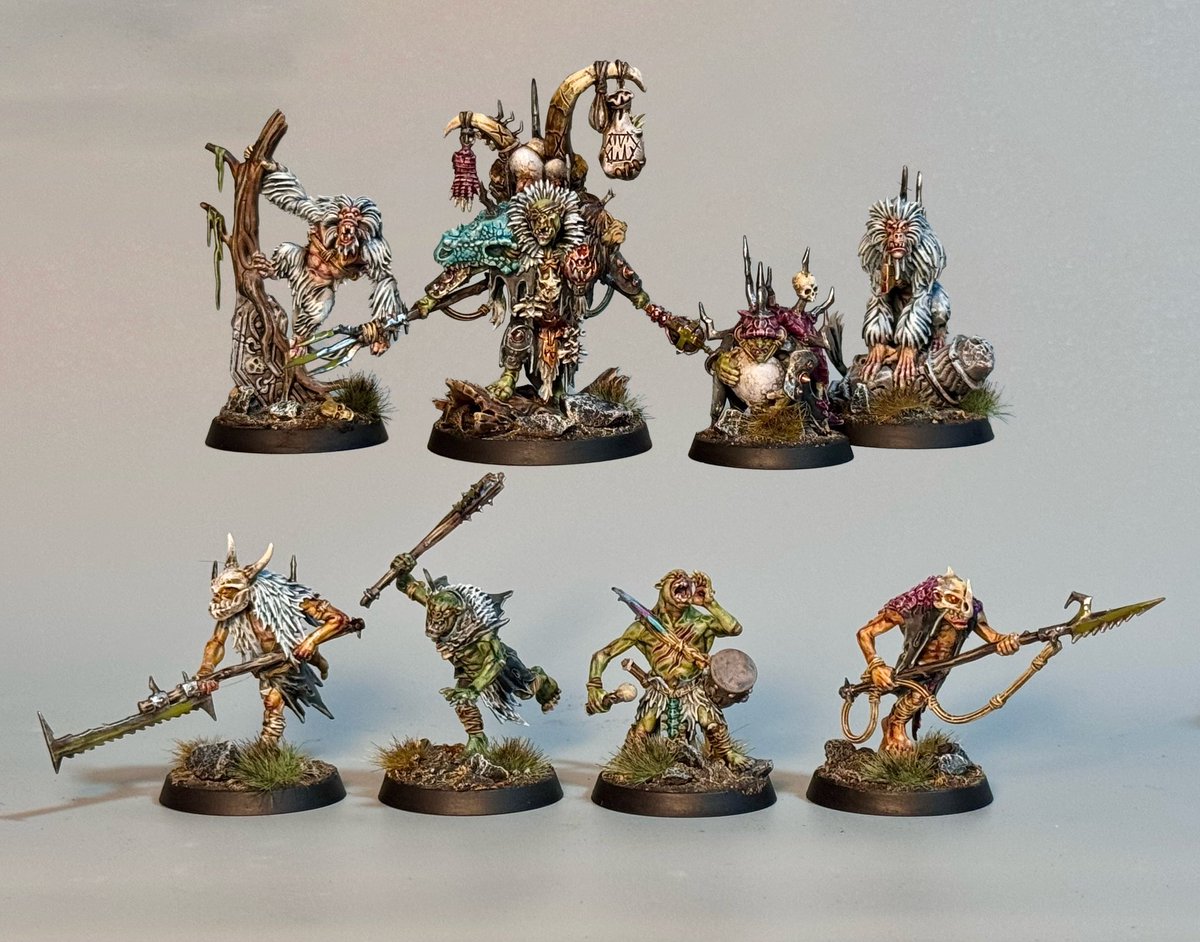 groje's tweet image. Also painted some Monsta-Killaz while waiting on the full Helsmiths release - Warcry models are the best!

#PaintingWarhammer #WarhammerCommunity #AgeofSigmar #warhammerpainting #warhammer #warcry #skirmish #kruleboyz