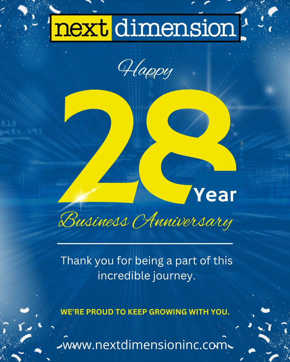 28 years strong! 💛💙

From day one, our mission has been to help businesses work smarter, safer, and stronger through technology.

Every milestone has been powered by trust, collaboration, and the incredible people who make it happen.

Here’s to continued growth — together.