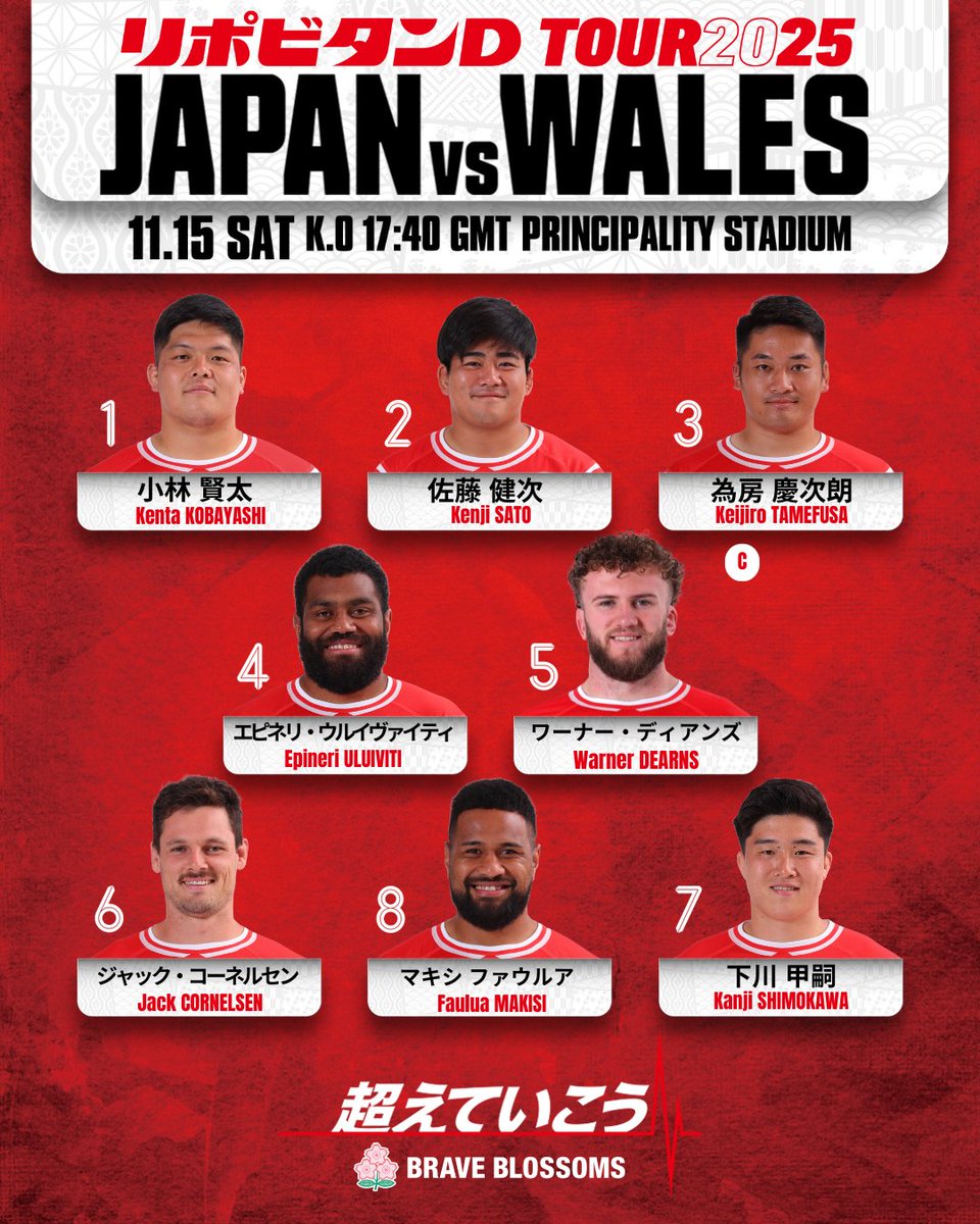 ラグビー日本代表 試合登録メンバー発表🔥 リポビタンDツアー2025 日本