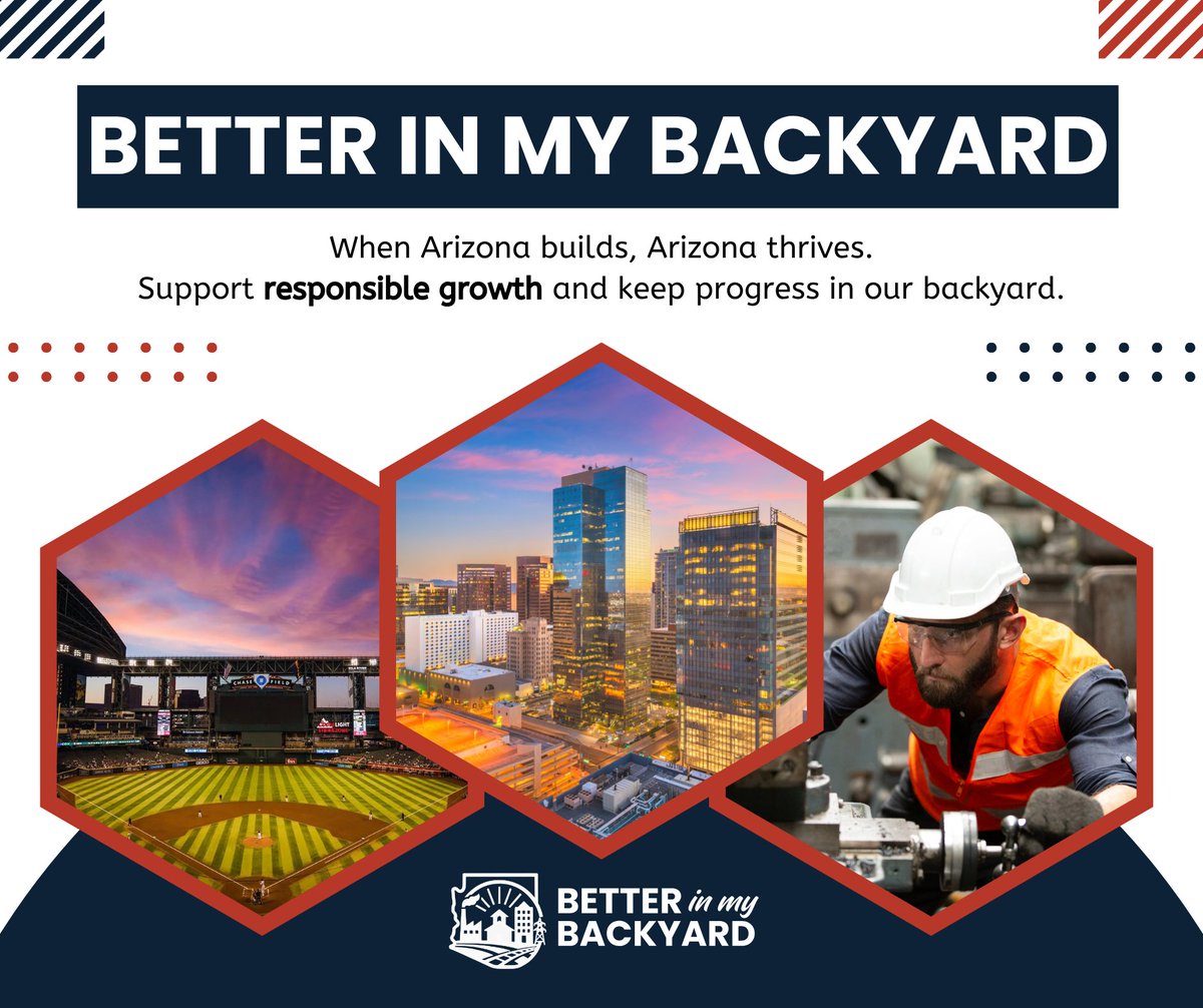 AZChamber's tweet image. Arizona wins when we build in our backyard.

Let’s ensure Arizona remains the best place to live, work, and invest. Visit BetterInMyBackyard.com to learn more and join the coalition.

#BetterInMyBackyardAZ