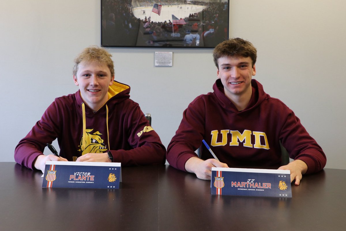 Things you love to see: Victor Plante and JJ Marthaler signing their NLI’s to play for UMD.