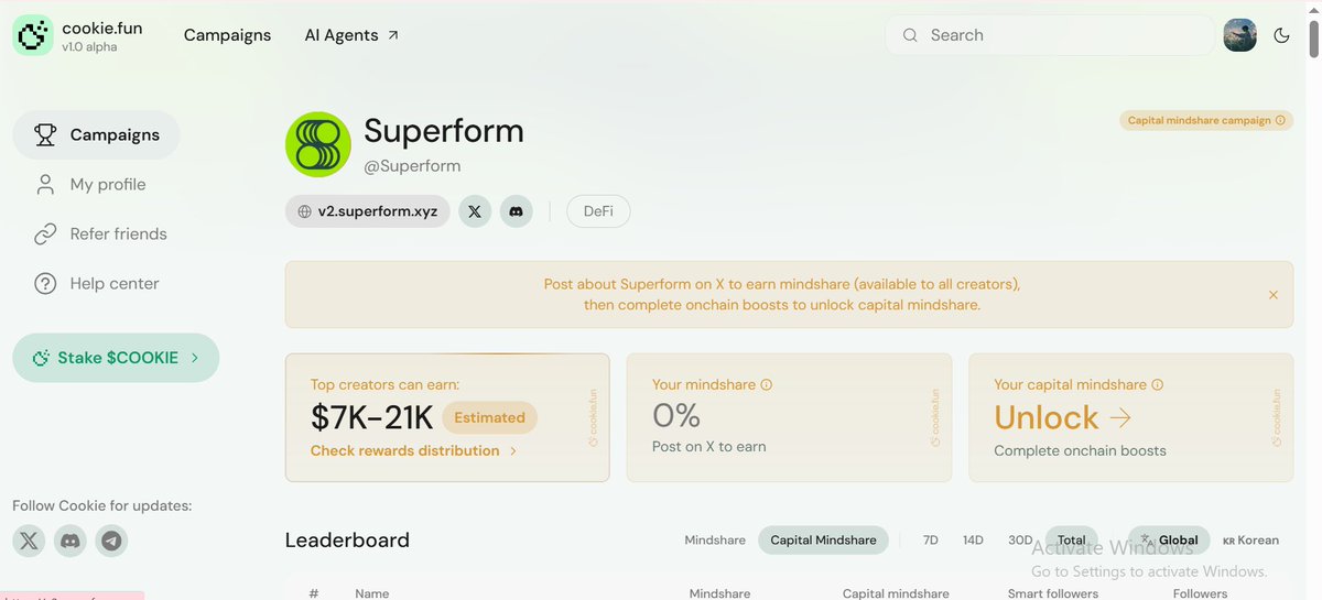 antor1m's tweet image. 🔹 I&apos;m diving into the Superform @Superformxyz campaign, starting from absolute zero mindshare.
​Why Superform? Because it solves the core friction of DeFi: complexity.http://v2.@Superformxyz

#Superform #DeFi #CookieFun #InfoFi #Mindshare