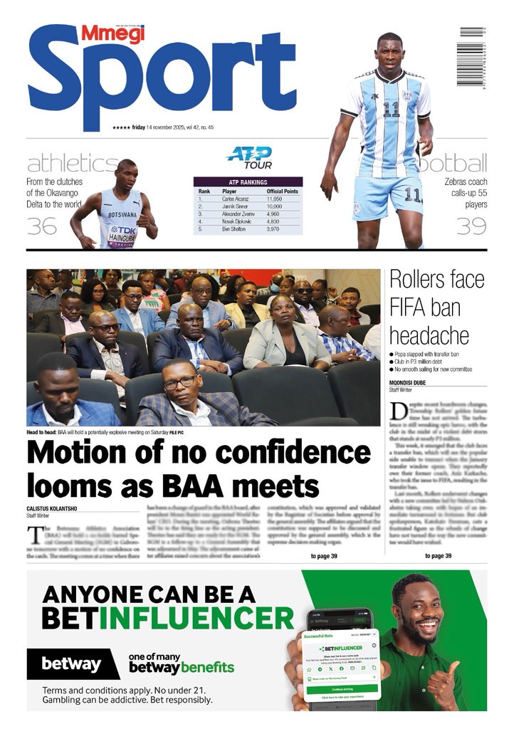 MmegiOnline's tweet image. #BackPage this week : Motion of no confidence looms as BAA meets