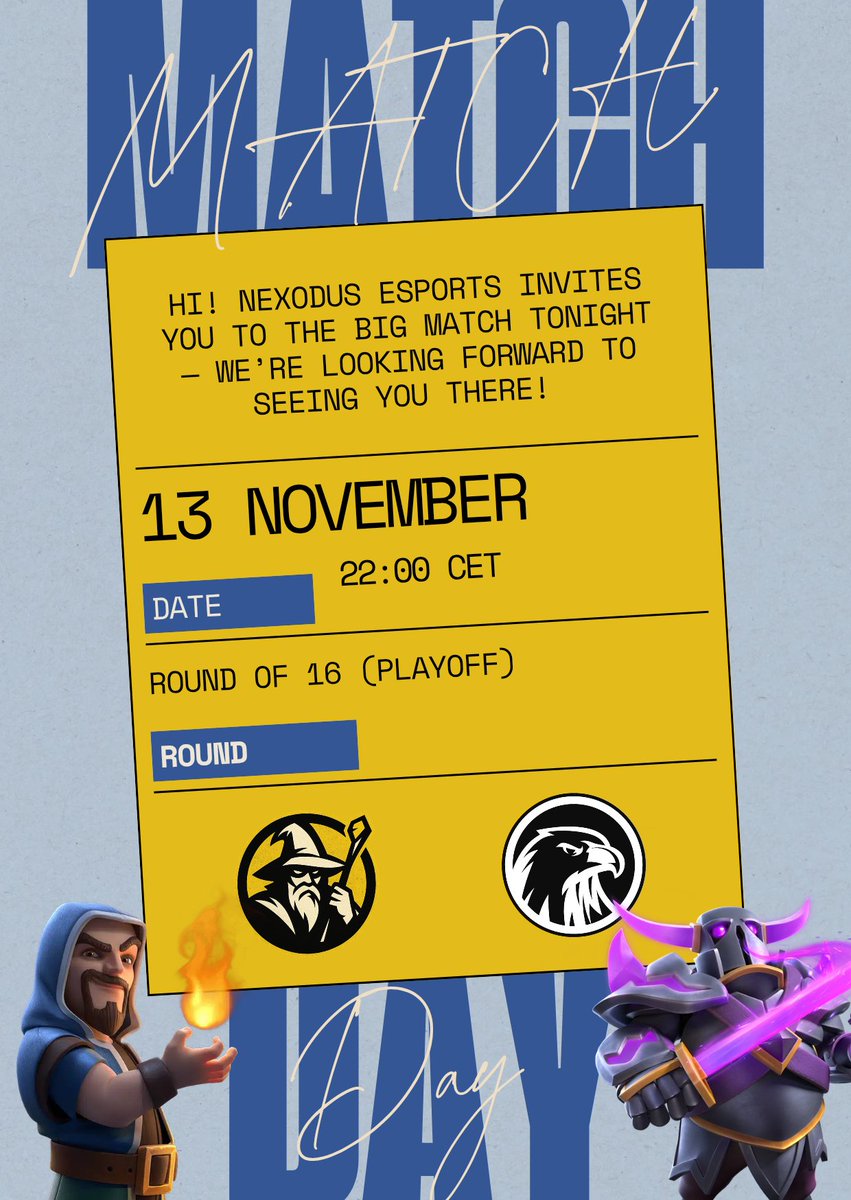 #ClashRoyale | #MatchDay

¡Que empiece la fiesta! 🧙🏻‍♂️🪄

🏆 | <a href="/CapisLeagueE1/">Capis League</a> (Octavos de final)
🆚 | <a href="/AEGeSports_1/">AEG eSports</a>