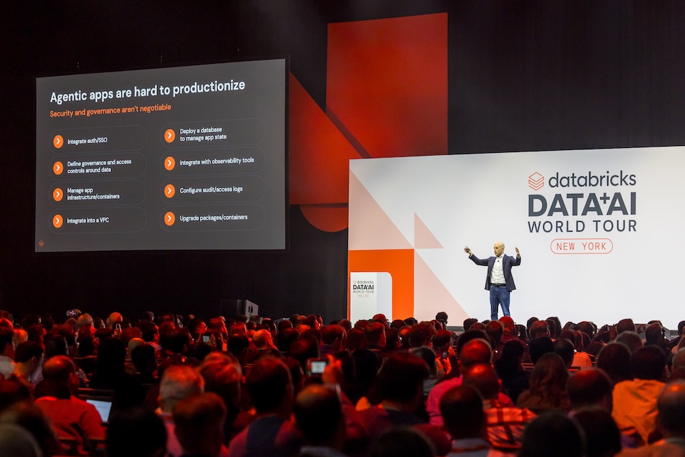 databricks's tweet image. The #DataAIWorldTour NYC keynote spotlighted the latest technologies powering AI Agents, how Databricks customers are building AI with Agent Bricks, and why Lakebase is disrupting the database category.

@LSEGplc&apos;s Co-Head of Data &amp;amp; Analytics, Ron Lefferts: “AI is moving fast,…