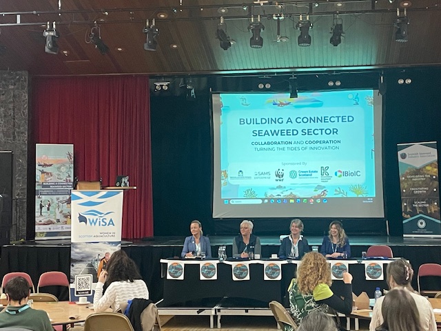 Roslinnovation's tweet image. Final day of #SSIA2025 opened with Woman in Scottish Aquaculture (WiSA) discussing women in leadership roles and challenges in the industry.
In the afternoon, @Roslinnovation Director participated in a panel discussion &apos;Strategies to Enhance Science and Industry Collaboration&apos;.