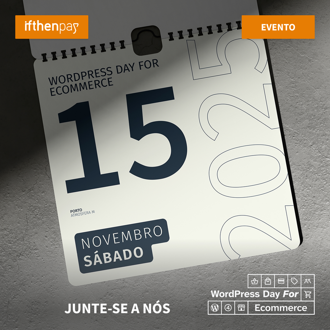 Estaremos presentes no WordPress Day for Ecommerce!

📅 15 de novembro
📍 Porto – atmosfera m

Visite-nos, converse com a nossa equipa e descubra novas soluções para otimizar os pagamentos do seu negócio.

Até já!

#ifthenpay #pagamentosdigitais #ecommerce #WPDayEcommerce