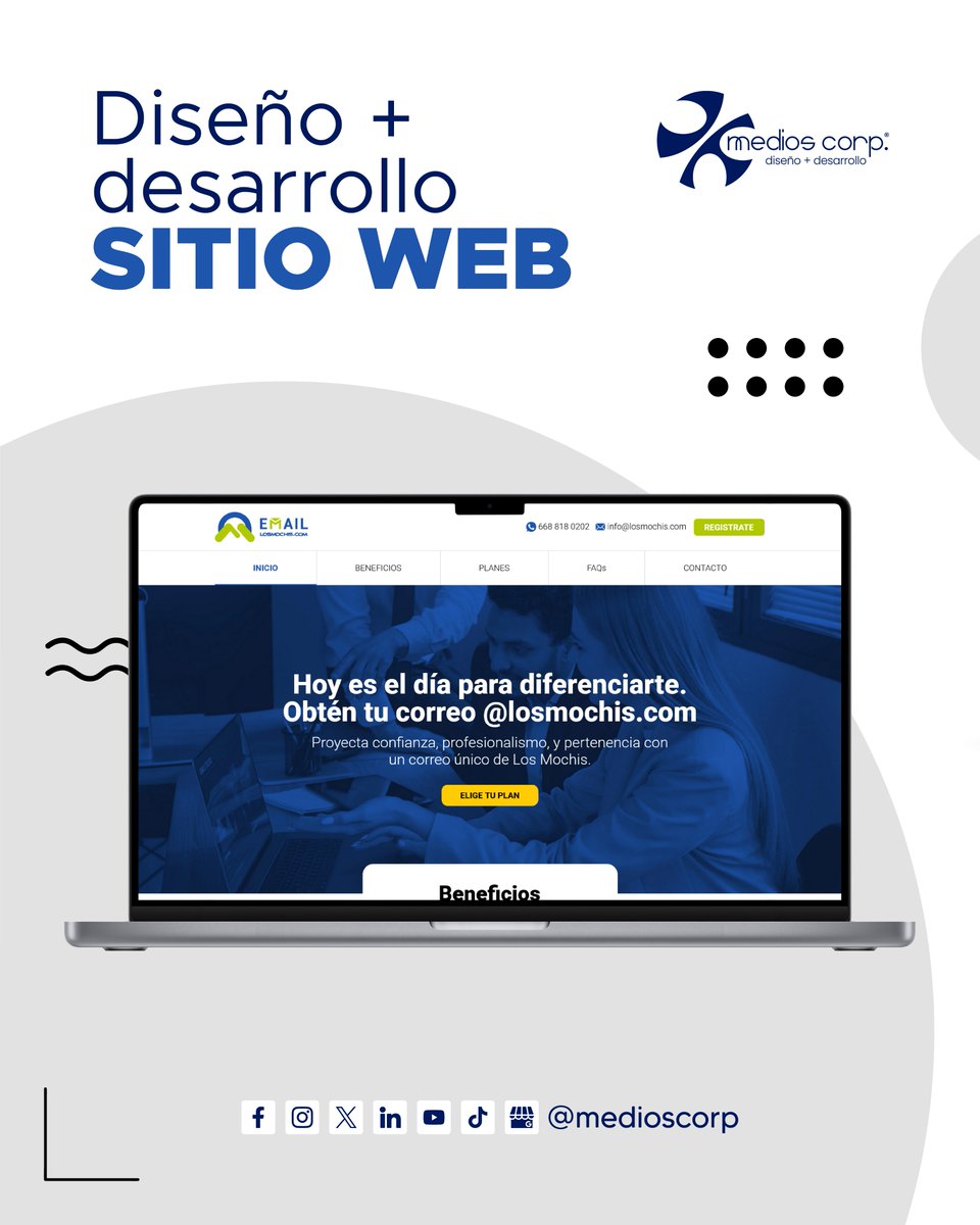 MediosCorp's tweet image. Les presentamos nuestro más reciente 💻 Desarrollo de Sitio Web losmochis.com

Si aún no cuentas con tu sitio web, ¡nosotros te ayudamos! 😉

#MediosCorp #SitioWeb #LosMochis #Diseñoweb #WebDesign #LosMochis #CorreoProfesional #IdentidadLocal #CorreoEmpresarial