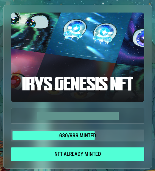 just checked results for <a href="/irys_xyz/">Irys (✧ᴗ✧)</a> genesis nft 

a little bit in shock that one of my wallets received whitelist for that mint

successfully minted. it's always nice to receive magic internet money. any ideas how much $IRYS we get at tge?