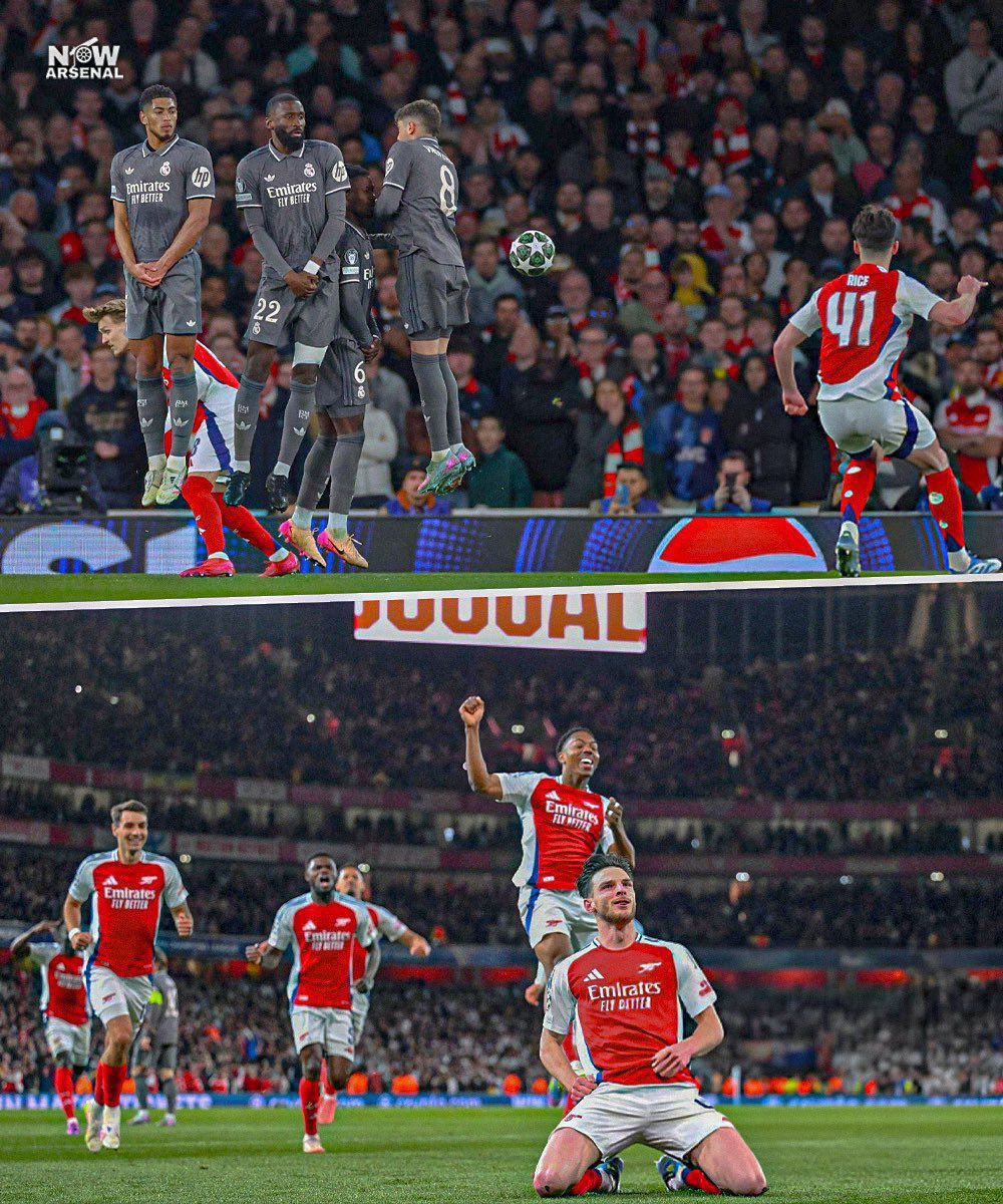 ArsenalN10's tweet image. 🚨BREAKING: Declan Rice has been nominated for the Puskas Award for his second free kick against Real Madrid.

TROPHY FOR ARSENAL INCOMING 🏆

Arsenal🔴