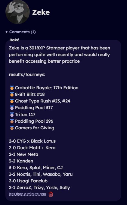 Thank you to <a href="/_baka_sable/">Baké</a> for suggesting me to +2 with such little.time left before voting ive been grinding a lot of TX 8s playing daily, and I feel like I'm getting better everyday. Anyone who comments, up votes, and/or reposts will be very much appreciated 🙏.