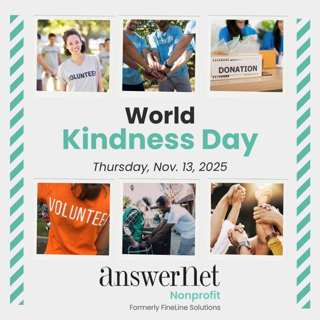 FineLine1's tweet image. 💛 Today is #WorldKindnessDay, a reminder that every act of kindness creates a ripple of positive change.

At @AnswerNet Nonprofit, we’re proud to support organizations that spread compassion daily through service, generosity, and impact. 🌎
