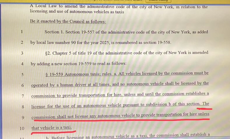 Intro 1457-2025 re autonomous taxis introduced yesterday in City Council

legistar.council.nyc.gov/LegislationDet…