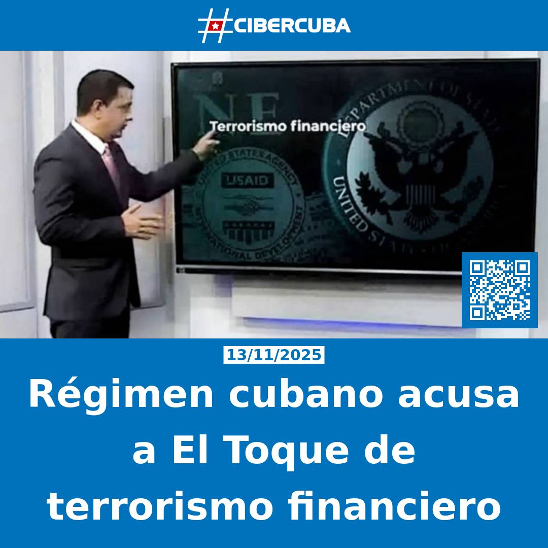 Régimen cubano acusa a El Toque de terrorismo financiero

Leer más: shrlnk.org/noticias/2025-…