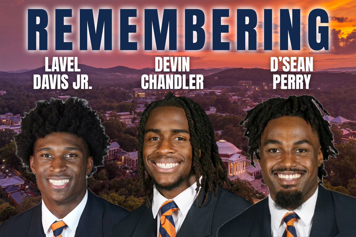 BarstoolUVA's tweet image. We remember and honor the lives of Lavel Davis Jr., Devin Chandler, and D’Sean Perry. We pray for their families and all those affected by this tragedy. UVA, you are loved, and we know this is an insanely difficult day for very many people. Reach out if you need it 🧡💙 1.15.41