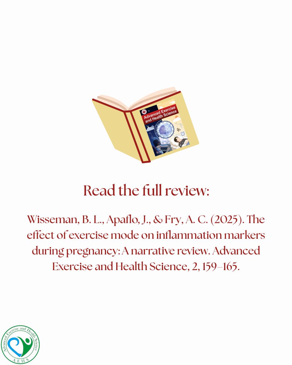 AdvExHlthSci's tweet image. How does exercise type affect inflammation during pregnancy?
A recent AEHS review looks at aerobic, resistance, and combined training; and why exercise intensity and frequency may matter more than mode.
#AEHS #PregnancyHealth #ExerciseScience #MaternalHealth #Inflammation
