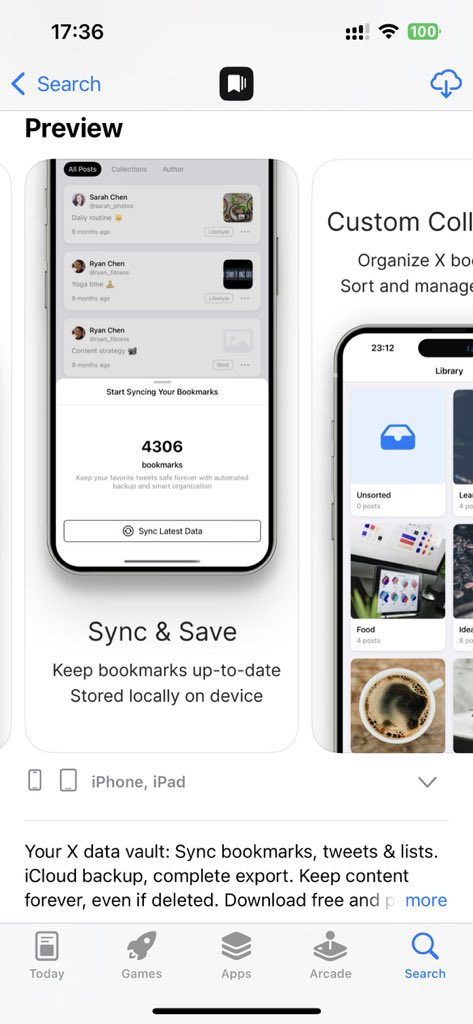 TwitfoldApp's tweet photo. Twitfold’s first full release is here.
Back up your X/Twitter bookmarks and timeline tweets with local or iCloud storage — and export your entire data set whenever you need.

You can download it here:
👉 https://t.co/kC9cNyDp3k https://t.co/ZTYuzf3eWH