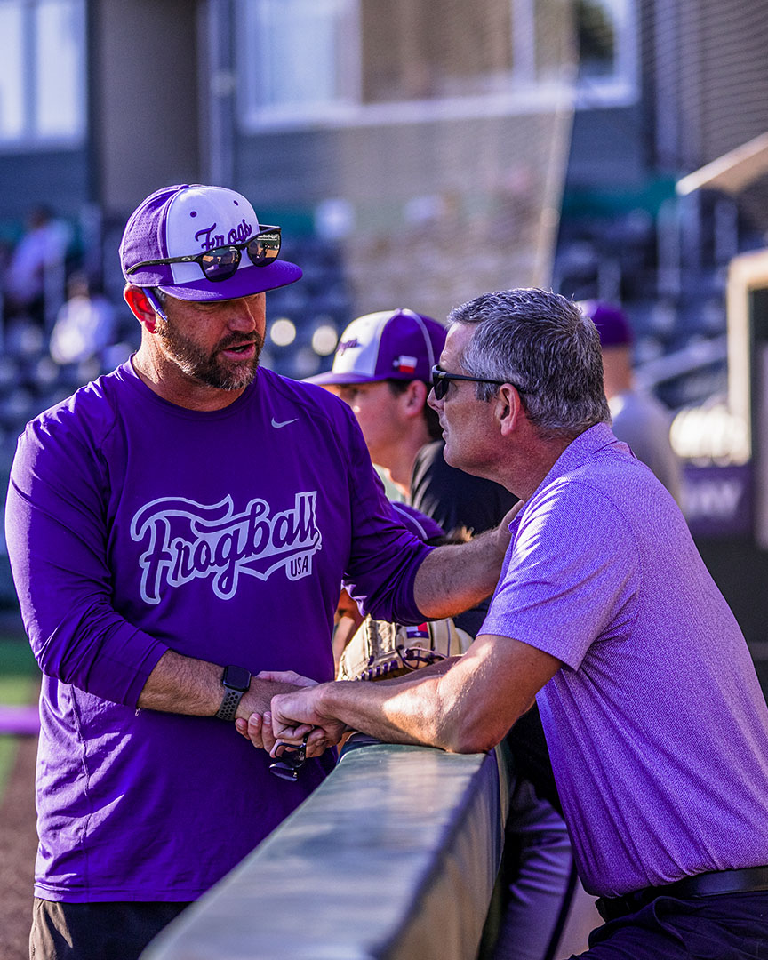 TCU_Baseball's tweet image. celebrity sighting at the ballpark @Buddie52 

#GoFrogs | #FrogballUSA