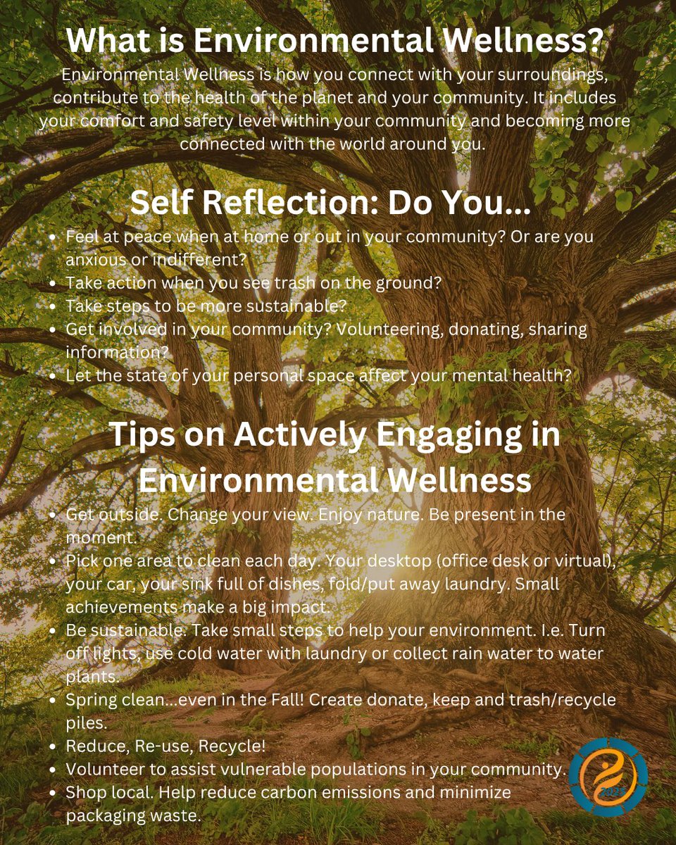 💚 The 2025 Life in Balance #Wellness Challenge is underway!
‌
🌳 This week we’re looking at #Environmental Wellness: what it means, how you currently relate to its meaning &amp; how you can intentionally incorporate this aspect into your routine.