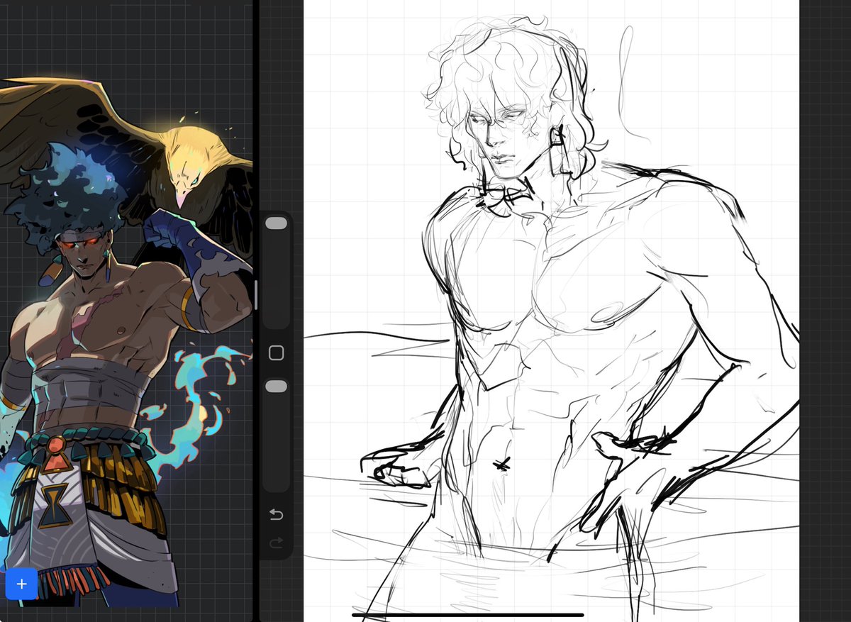 levikra_art's tweet image. ive been plagued by the vision of wet gair Prometheus in the hot springs ughhhhhh 
#prometheus #hades2