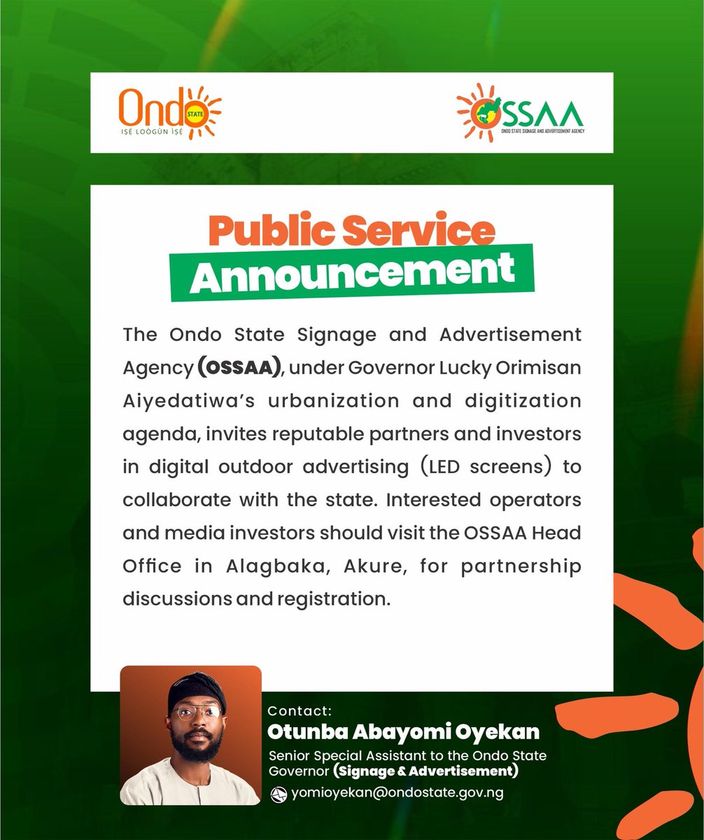 BrosYomi's tweet image. Come and do business with ondo state #advertisement #signage