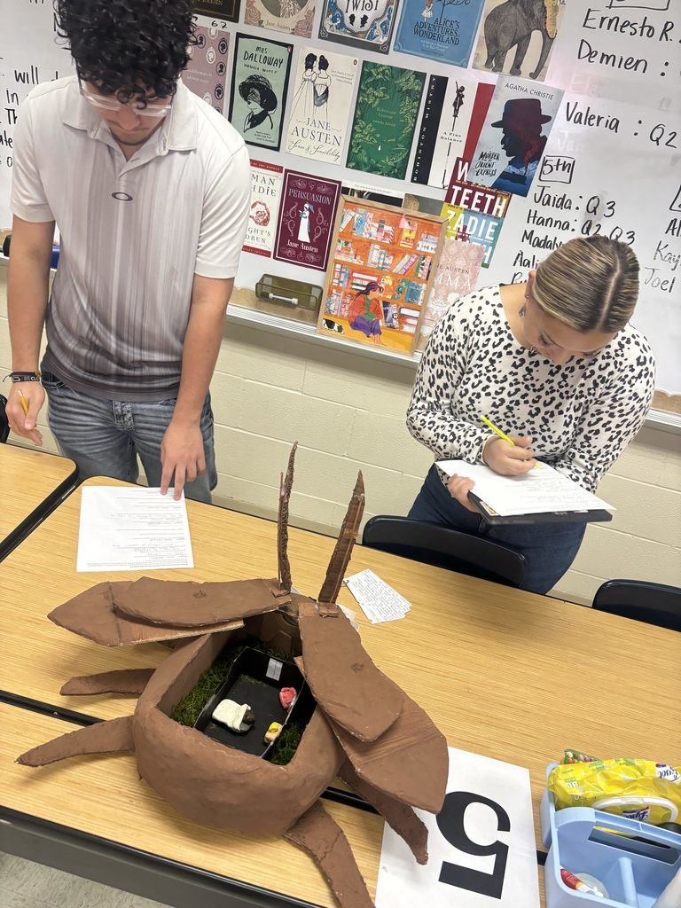 JCECHSRedWolves's tweet image. Ms. L. Gonzalez’s AP Literature students participated in a Metamorphosis Gallery Walk, showcasing 3D models that represented key themes from Kafka’s novel.