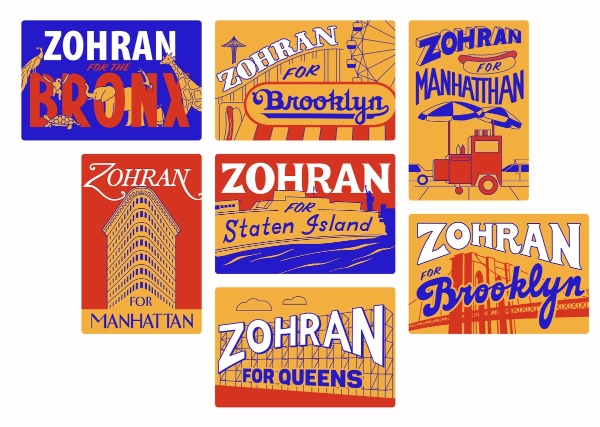 justmaxcreating's tweet image. Zohran’s posters are such a flex.

You could hang them in your living room &amp;amp; get compliments for each one.

The left has a monopoly on art. No republican comms team could ever cook like this.