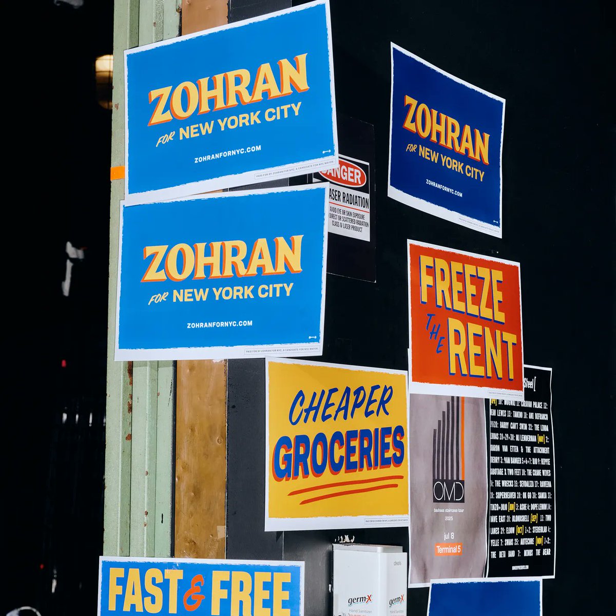 justmaxcreating's tweet image. Zohran’s posters are such a flex.

You could hang them in your living room &amp;amp; get compliments for each one.

The left has a monopoly on art. No republican comms team could ever cook like this.