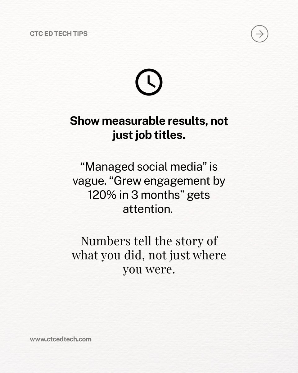 CTC_EdTech's tweet image. You Don’t Need 5 Years of Experience. All You Need is Proof of Impact.

Visit us at ctcedtech.com 

#CareerGrowth #StudentSuccess #CTCEdTech #HigherEd #JobSearchTips #CareerAdvice #FutureOfWork #UniversityLife #DigitalPortfolio #ProfessionalGrowth #CareerReadiness