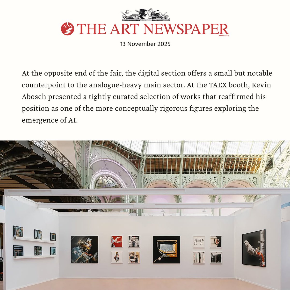 Paris Photo off to a fun start. So many friends participating in the digital sector. It’s like a little party happening inside one of the most beautiful buildings in Paris.