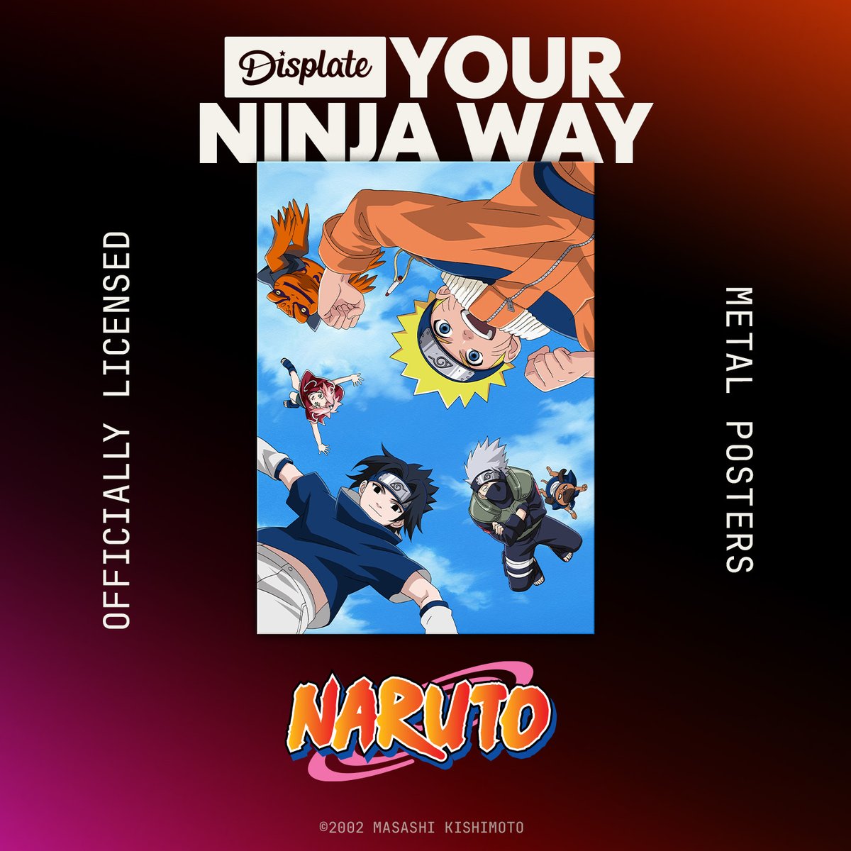 Displate's tweet photo. Unleash the ninja within. Choose your jutsu with official NARUTO metal posters.