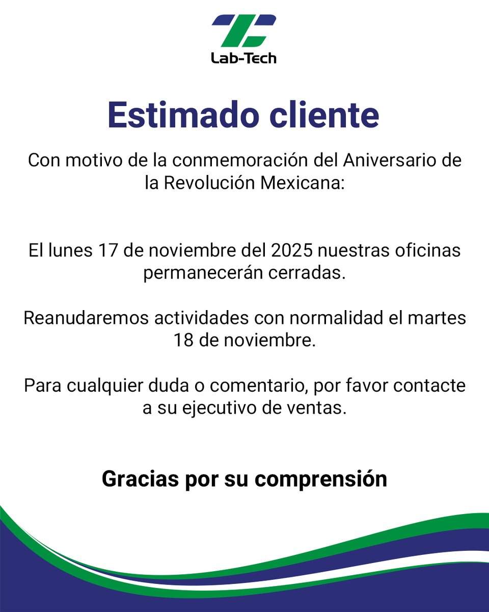 LabTechMexico's tweet image. 📢AVISO IMPORTANTE📢