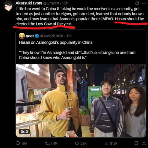 budx100's tweet photo. Hassan is going mega viral for not being known in China, and people are calling him 'Lol Cow Of The Year'.

https://t.co/qXFXmmYOaP https://t.co/ljOUXiuyzB