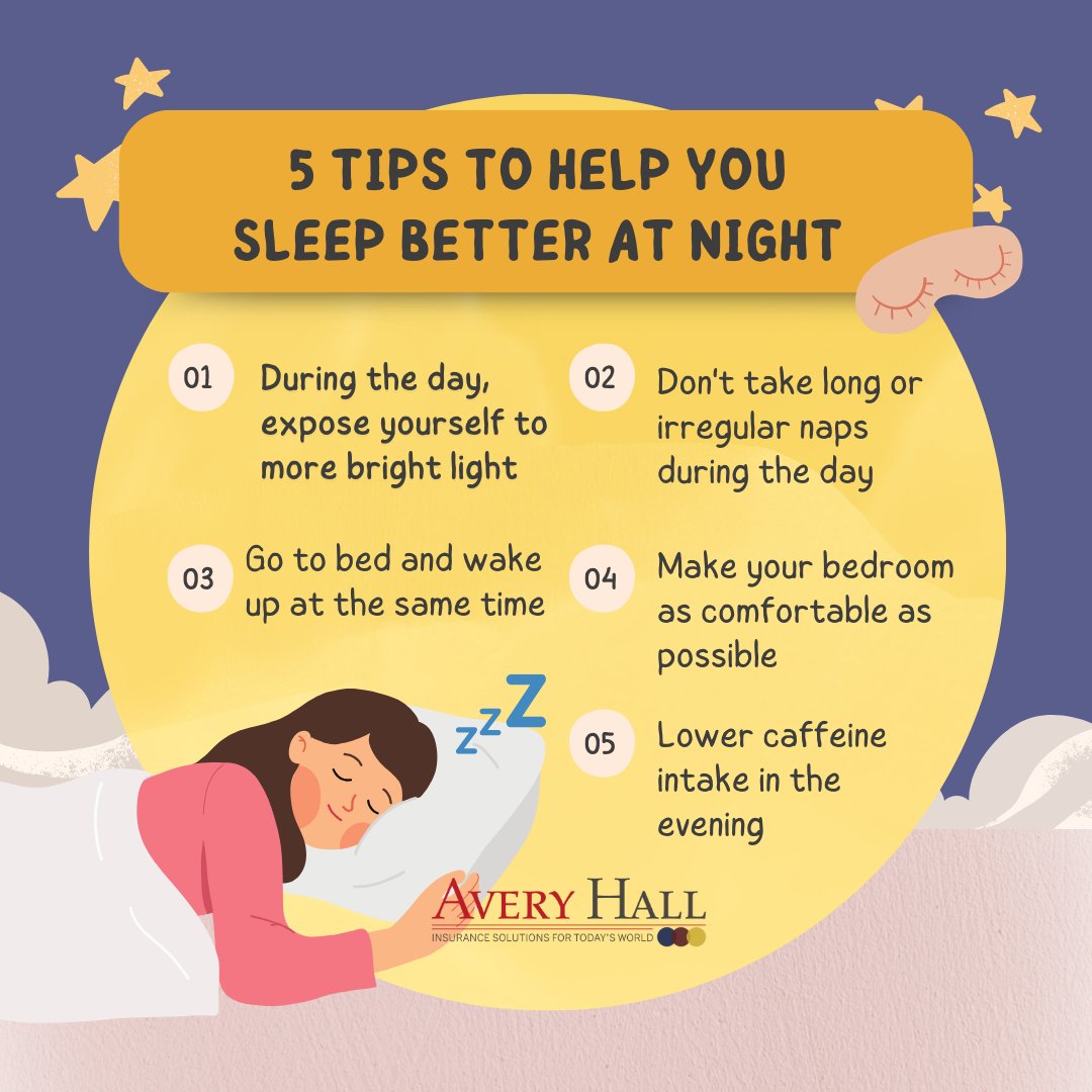 AveryHallIns's tweet image. 🌙 Struggling to catch those Z&apos;s? Discover the secrets to better sleep: establish a calming bedtime routine, unplug from screens, and keep a consistent sleep schedule. Sweet dreams await! 😴✨ #SleepBetter #NighttimeRoutine