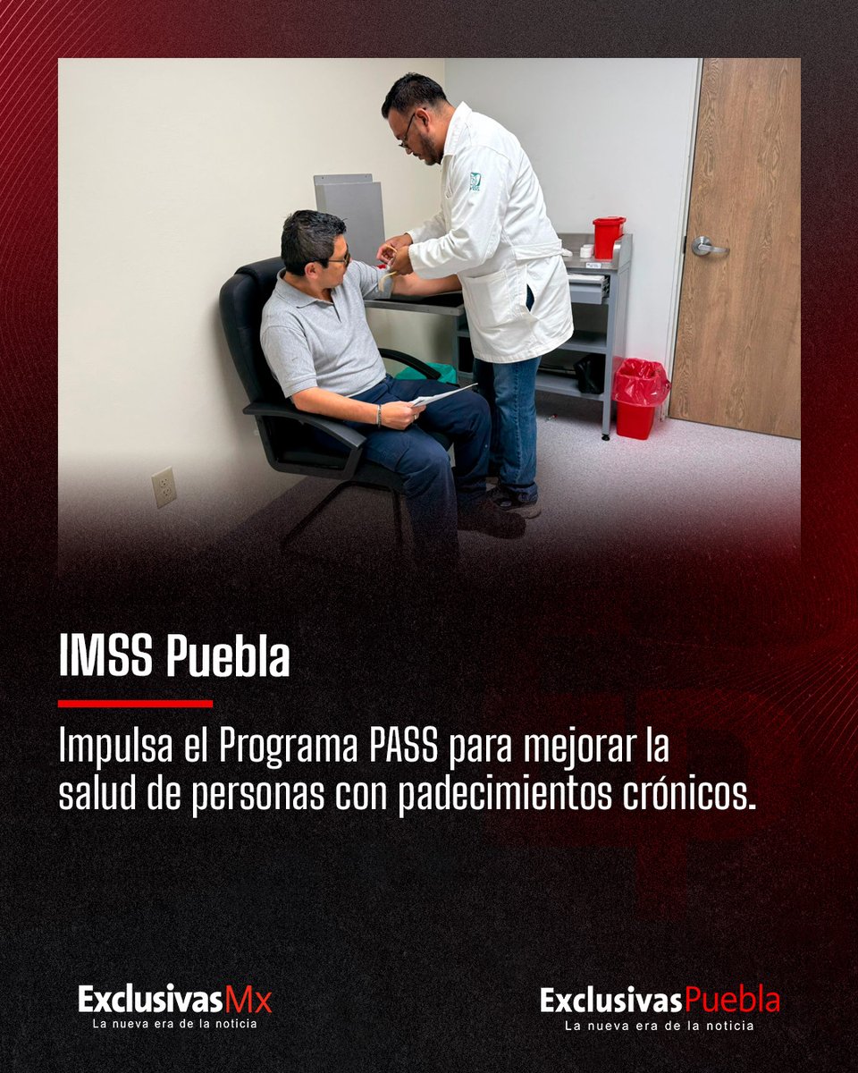 🍏 <a href="/Imss_Pue/">IMSS Puebla</a> refuerza el Programa PASS para apoyar a personas con padecimientos crónicos. ¡Actívate por tu salud! 💚
.
#ExclusivasPuebla #ExclusivasMx #IMSS #Prevención