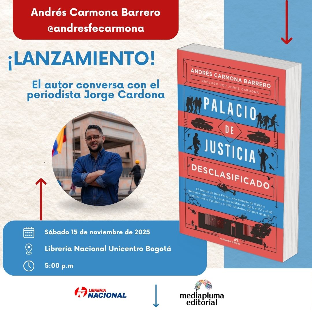 Acompáñanos al lanzamiento de Palacio de Justicia Descalificado por Liebre y descubre, junto a Andrés Carmona Barrero, una mirada valiente y reveladora sobre uno de los episodios más impactantes de nuestro país.

#LeerLoCambiaTodo
