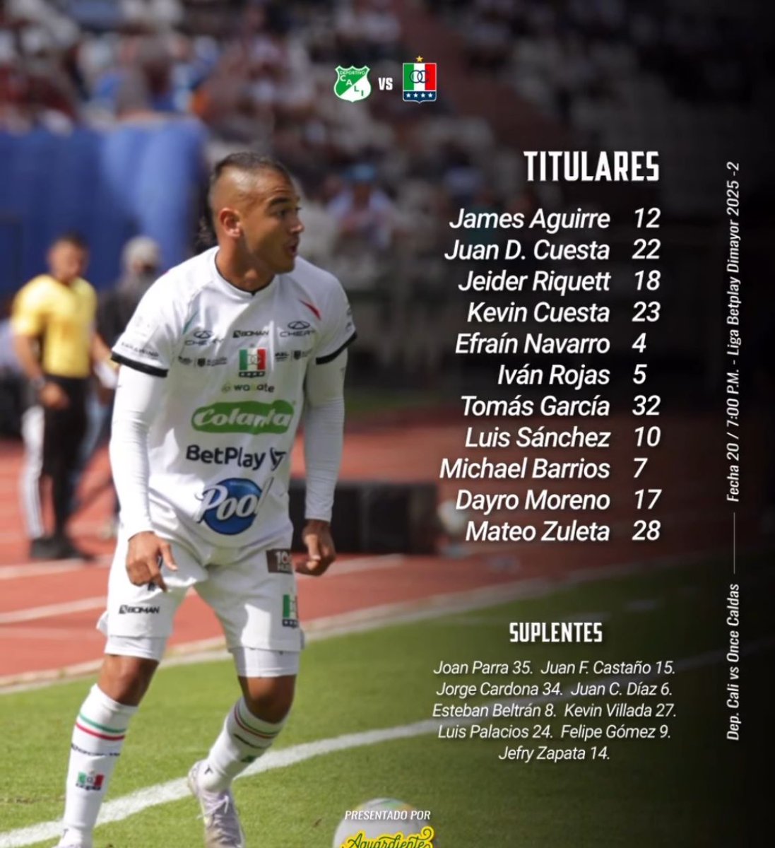 Así va el <a href="/oncecaldas/">🏆 Once Caldas ⭐️⭐️⭐️⭐️</a> está noche en el estadio Deportivo Cali