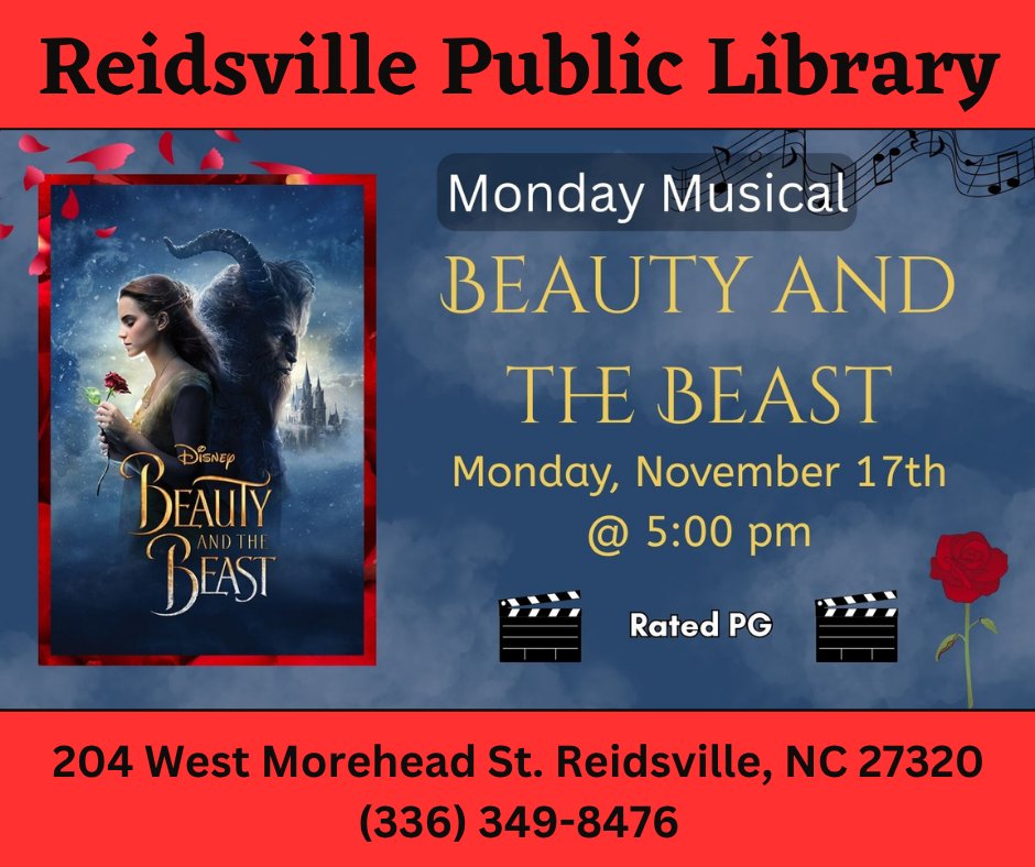 RCP_Library's tweet image. Programs and Events at Rockingham County Public Library on Monday, November 17th! 📽️🎼🧶🎨