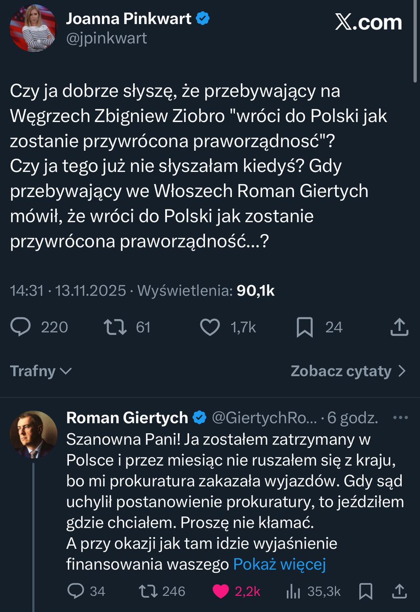 Pierwszy raz na tym portalu widzę ratio od Giertycha, gratulacje <a href="/jpinkwart/">Joanna Pinkwart</a> 👍