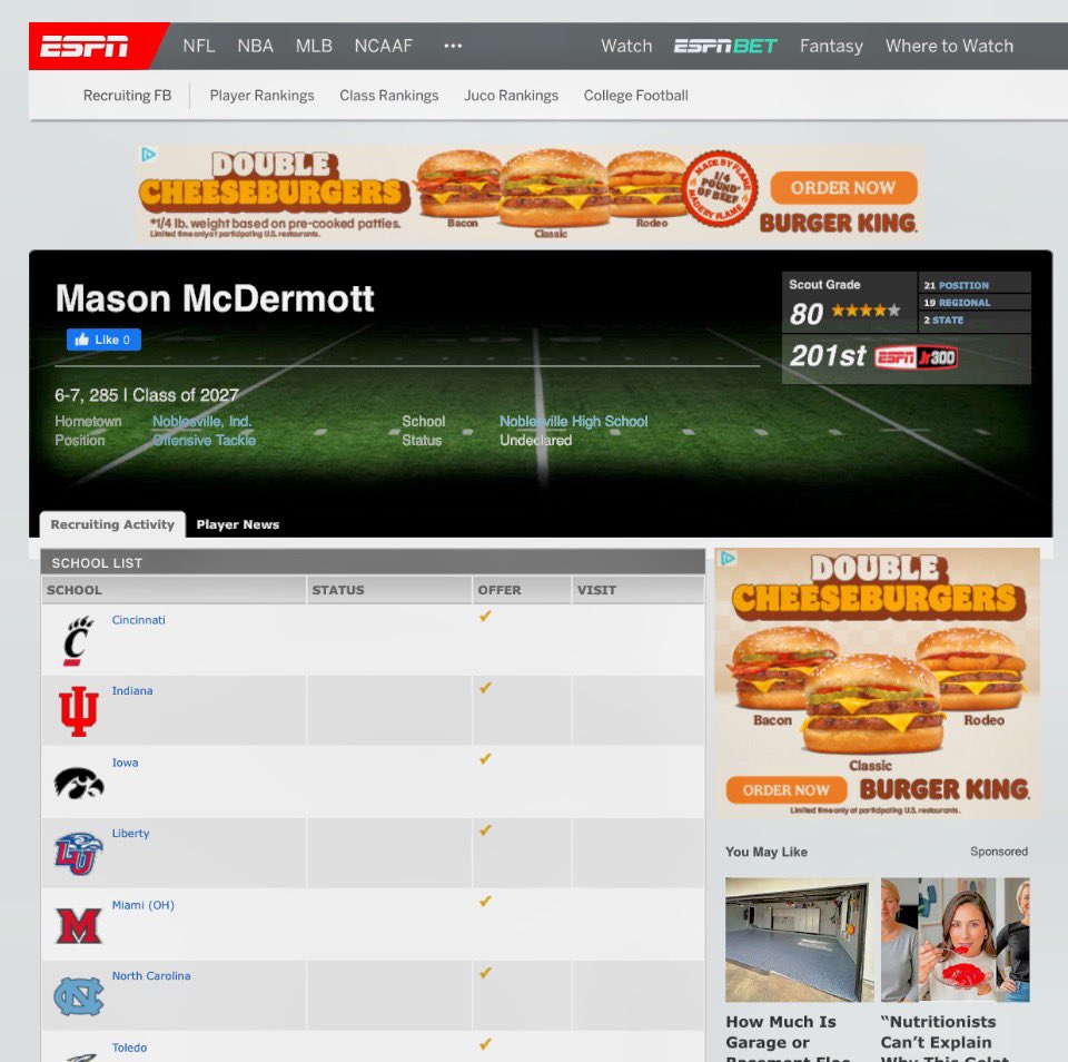 Blessed to be named a 4⭐️ OT and ranked in the ESPN Jr 300 <a href="/TheUCReport/">Billy Tucker</a> ‼️🔒in. 💯🏈
#AGTG #ESPN300 #OlineAthlete #BuiltDifferent <a href="/SWiltfong_/">Steve Wiltfong</a> <a href="/AllenTrieu/">Allen Trieu</a>