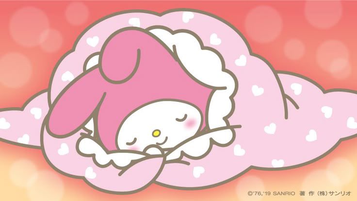 sanriodaily's tweet image. how i sleep when it’s raining against my window